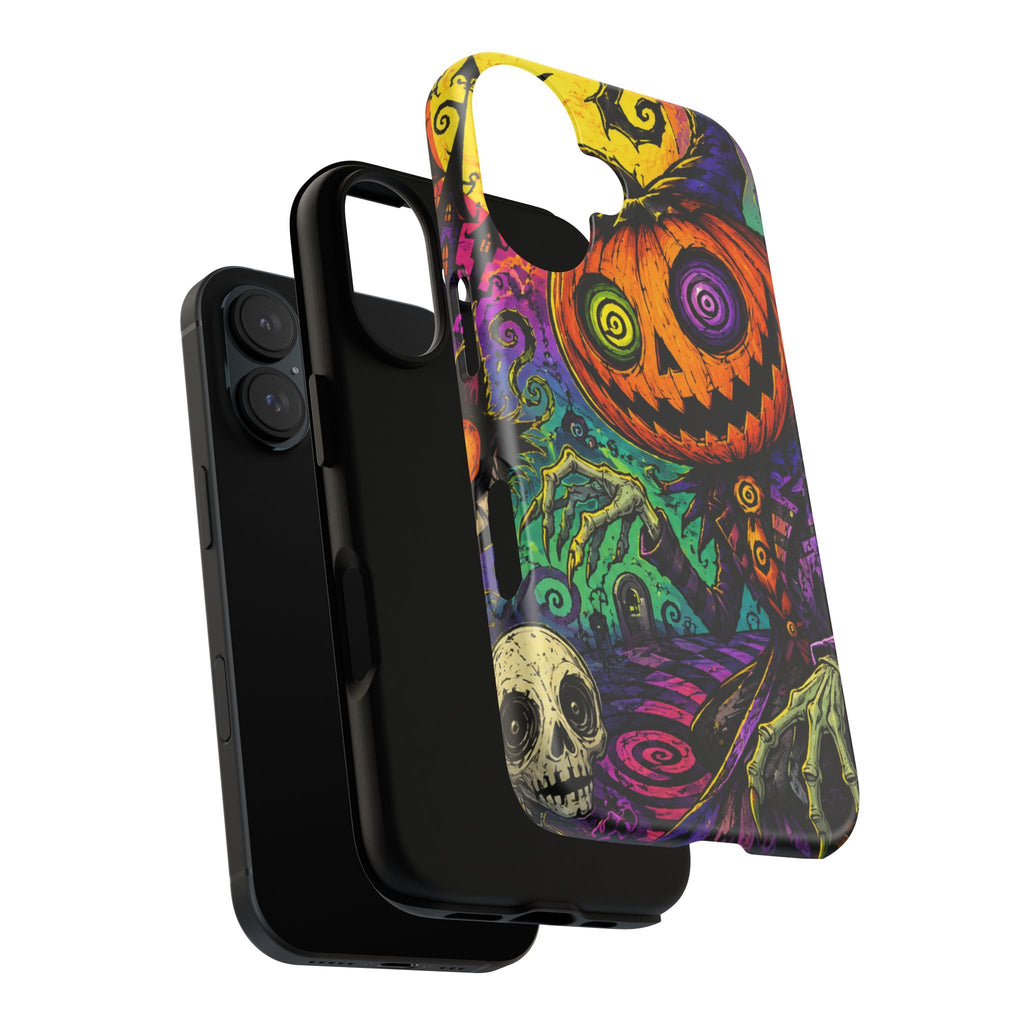 Halloween Pumpkin Skull Phone Case — Psychedelic Jack-o'-Lantern Tough Case