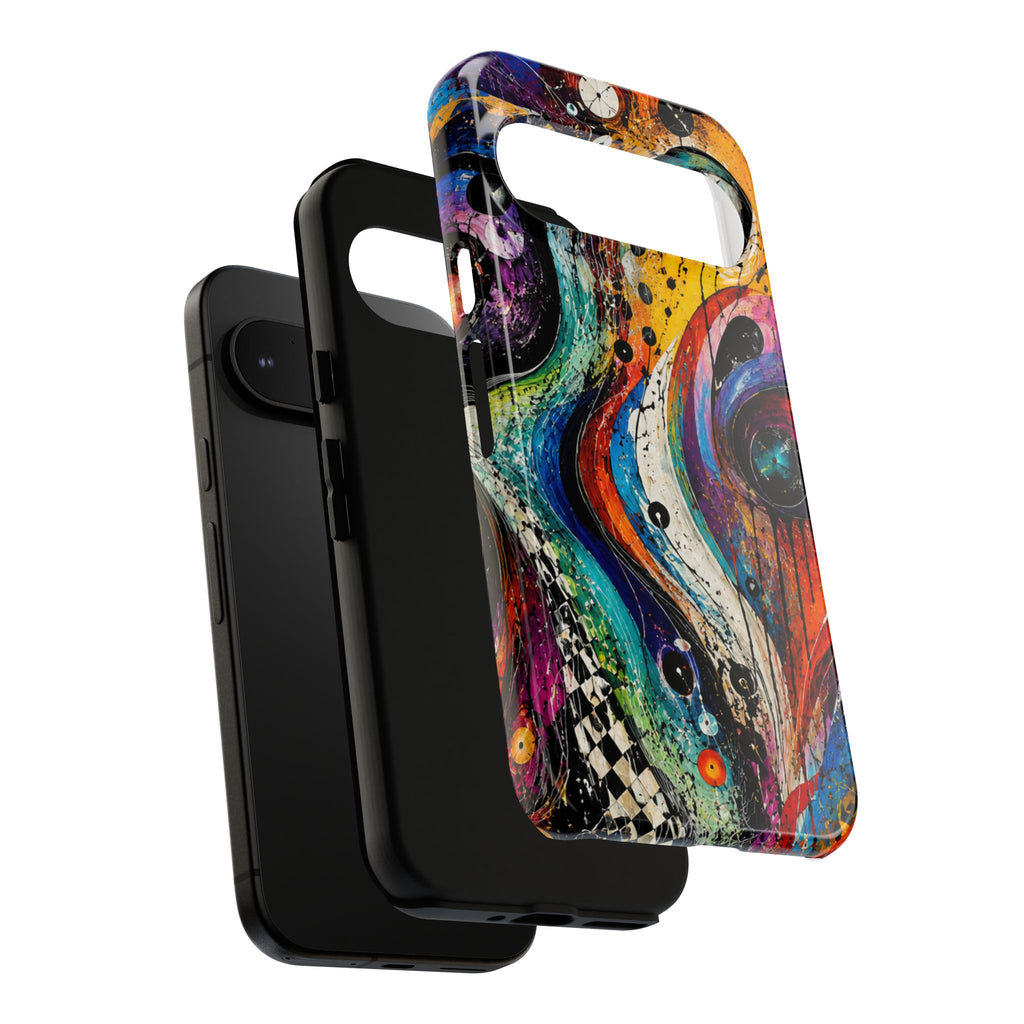 Abstract Cosmic Swirl Phone Case — Colorful Artistic iPhone Tough Case
