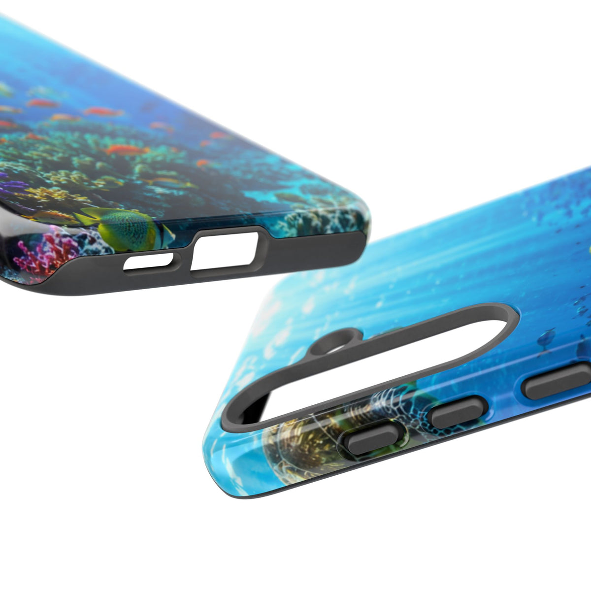 Underwater Ocean Life Tough Phone Case — Coral Reef & Sea Turtle Protective Cover