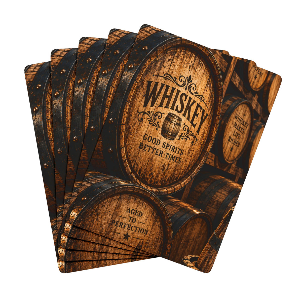Whiskey Barrel Poker Playing Cards - Vintage Distillery Card Deck
