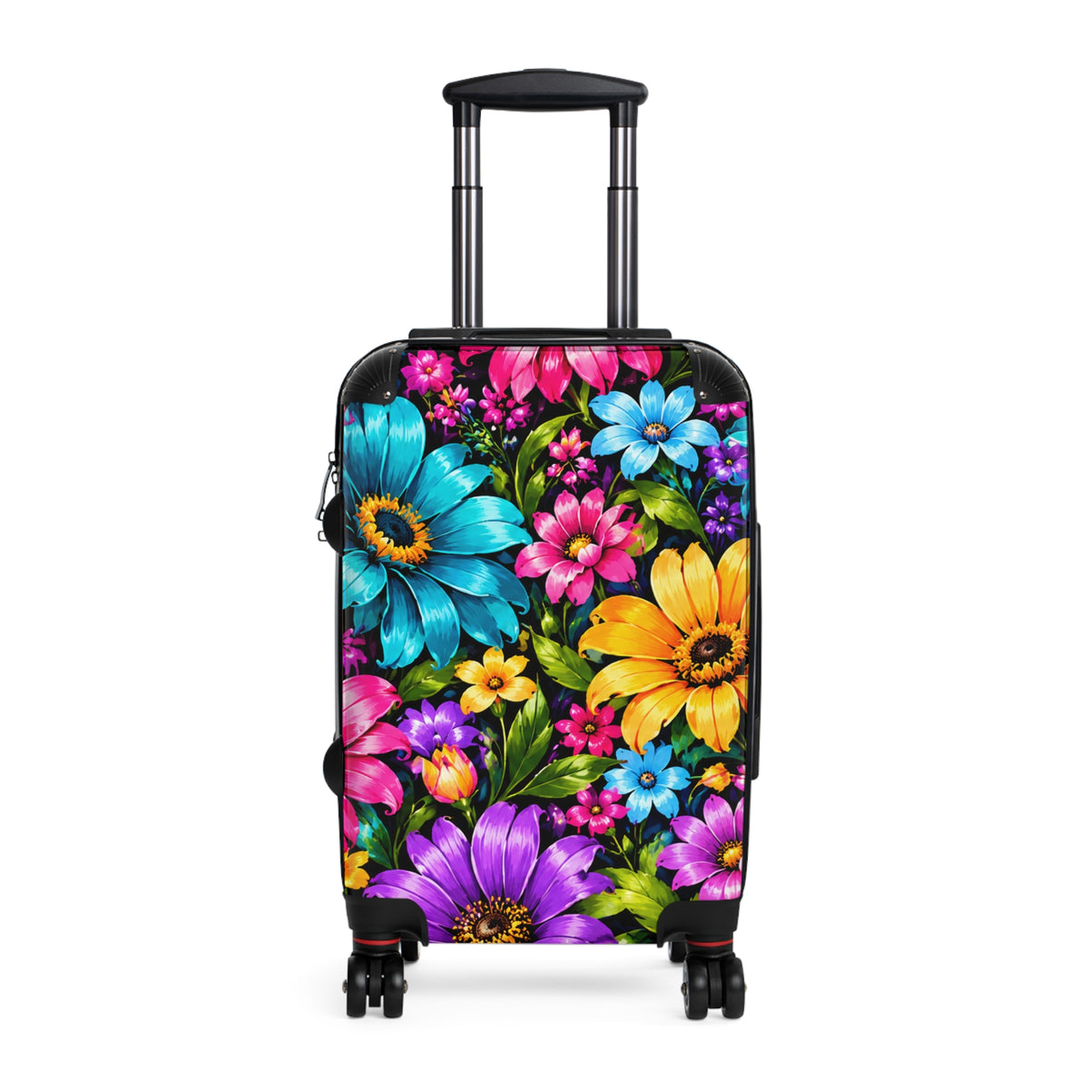 Bright Floral Suitcase – Colorful Flower Print Carry-On Travel Luggage