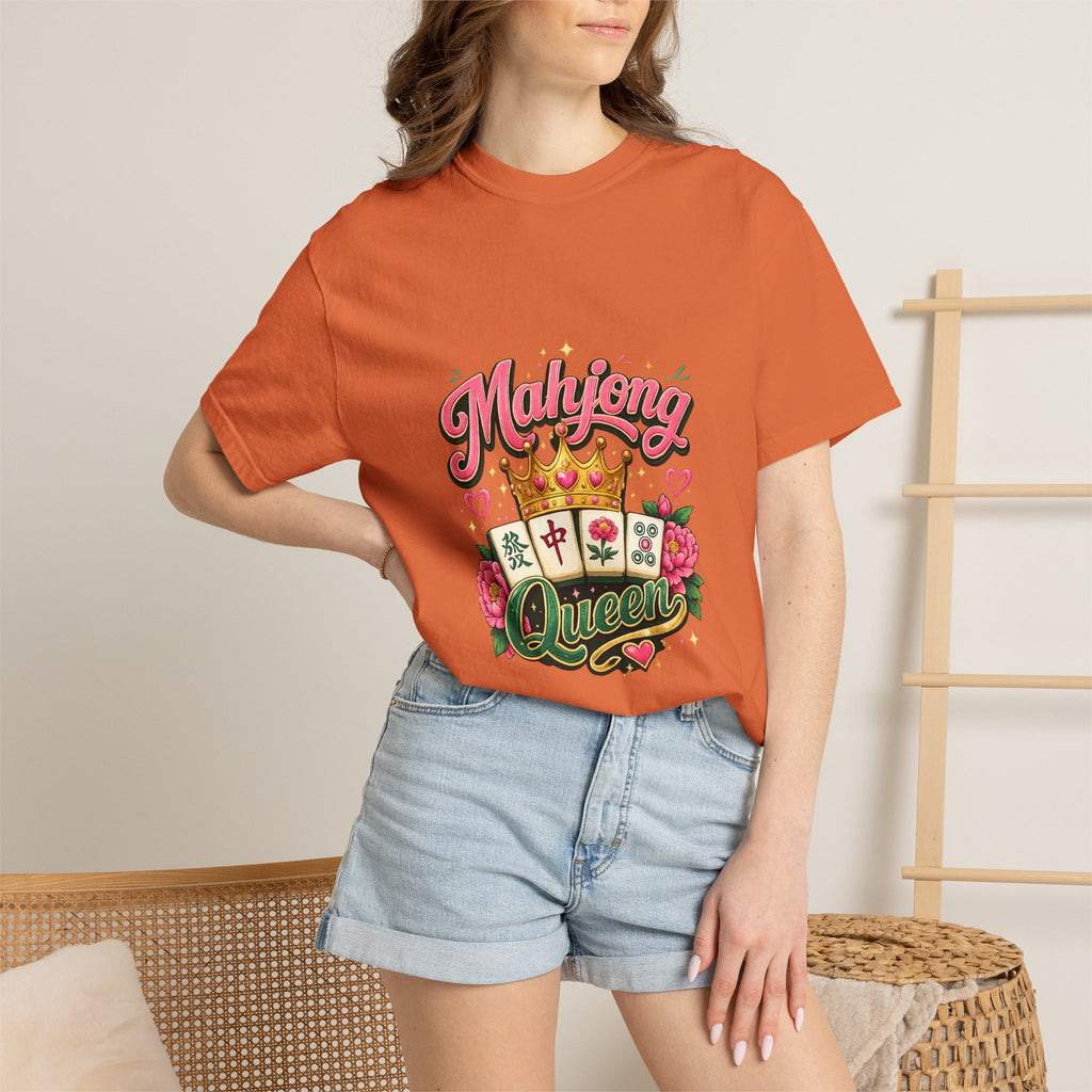 Mahjong Queen T-shirt | Mahjong Tiles Floral Design