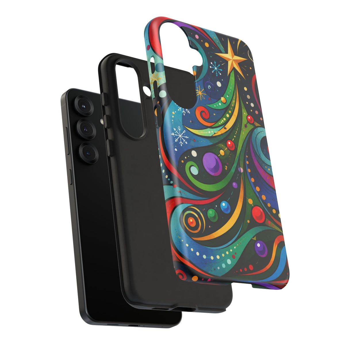 Colorful Swirl Christmas Tree Tough Phone Case