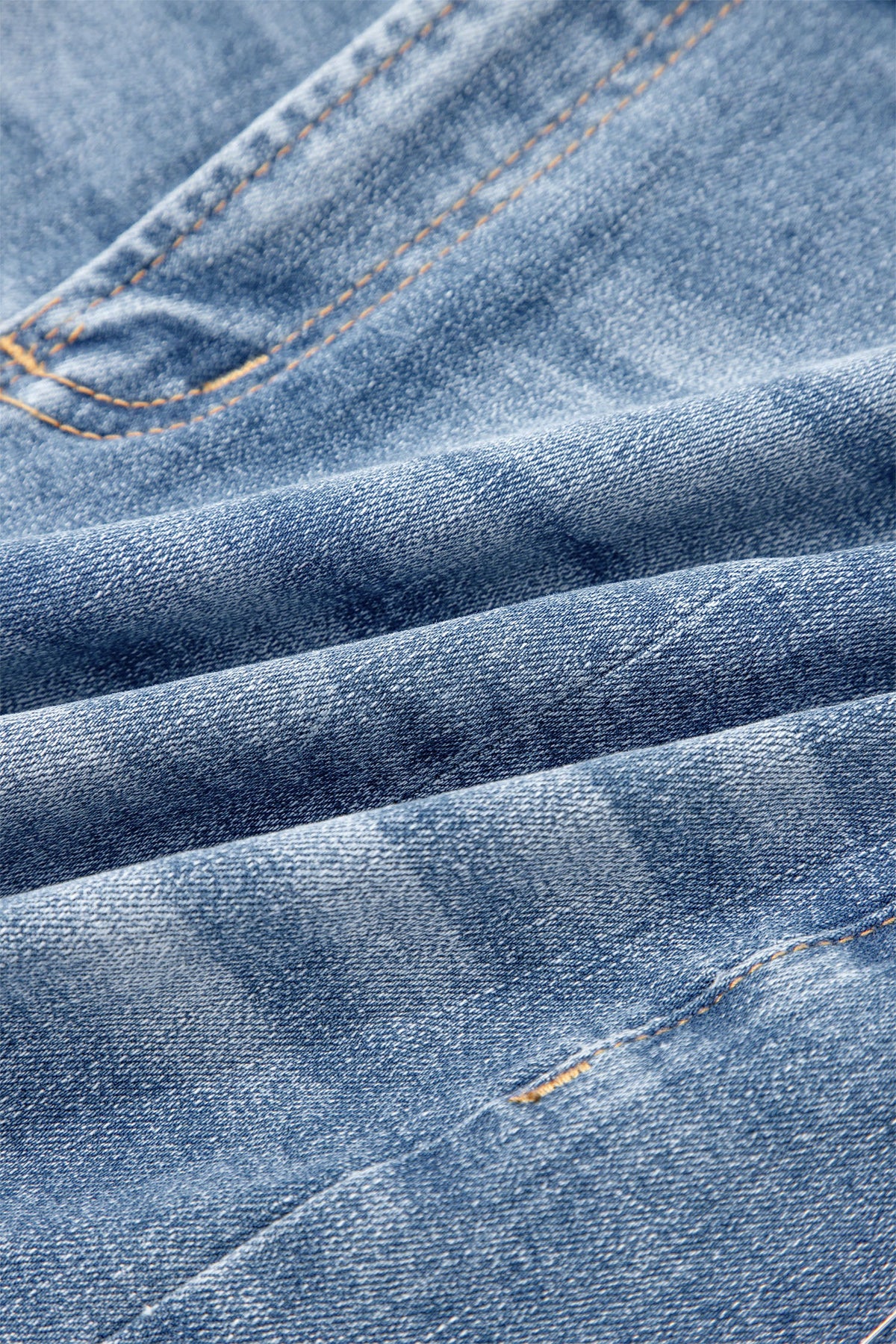 Acid Wash Denim Raw Hem Shorts