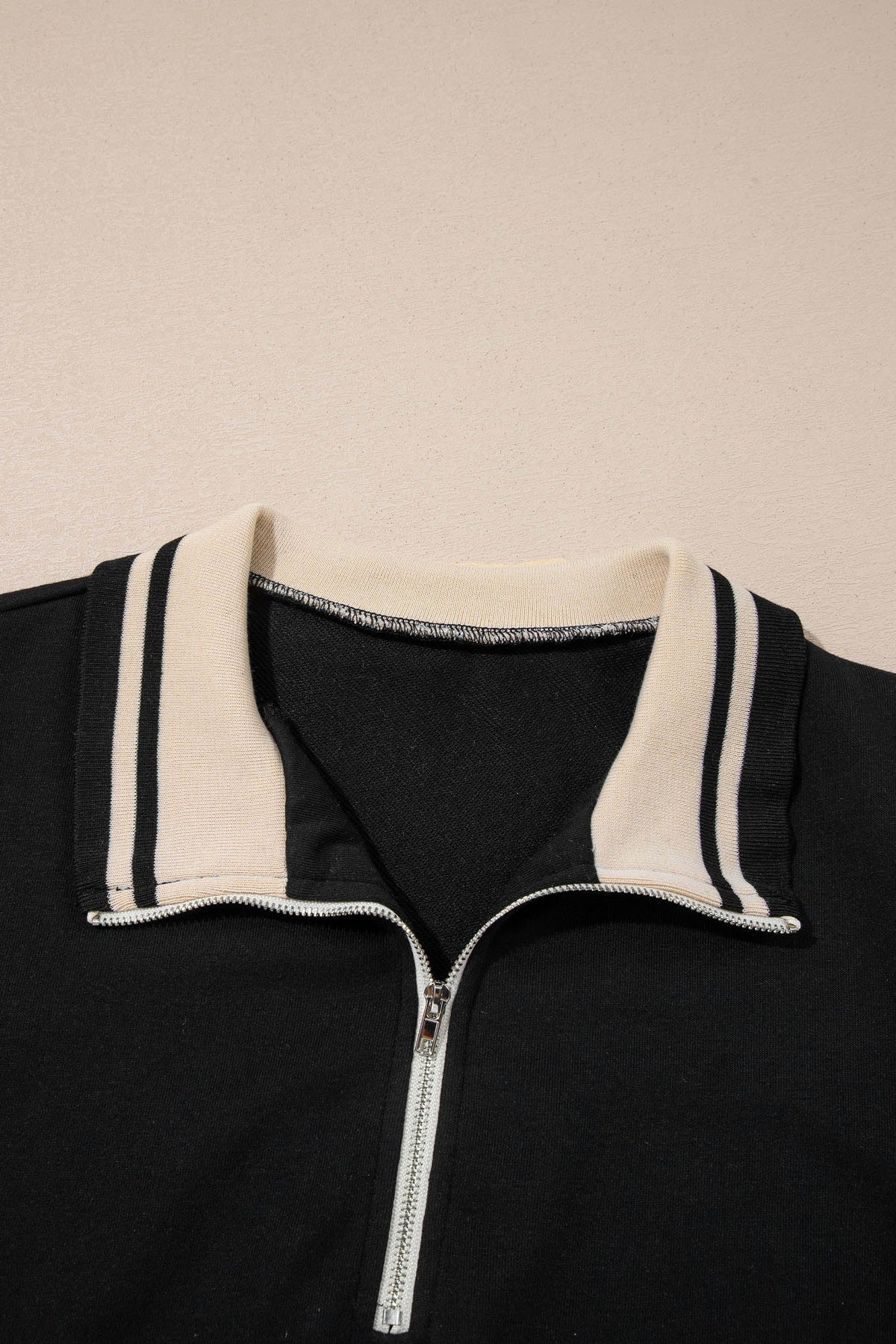 Stripe Trim Zipped Polo Collar Tee Dress