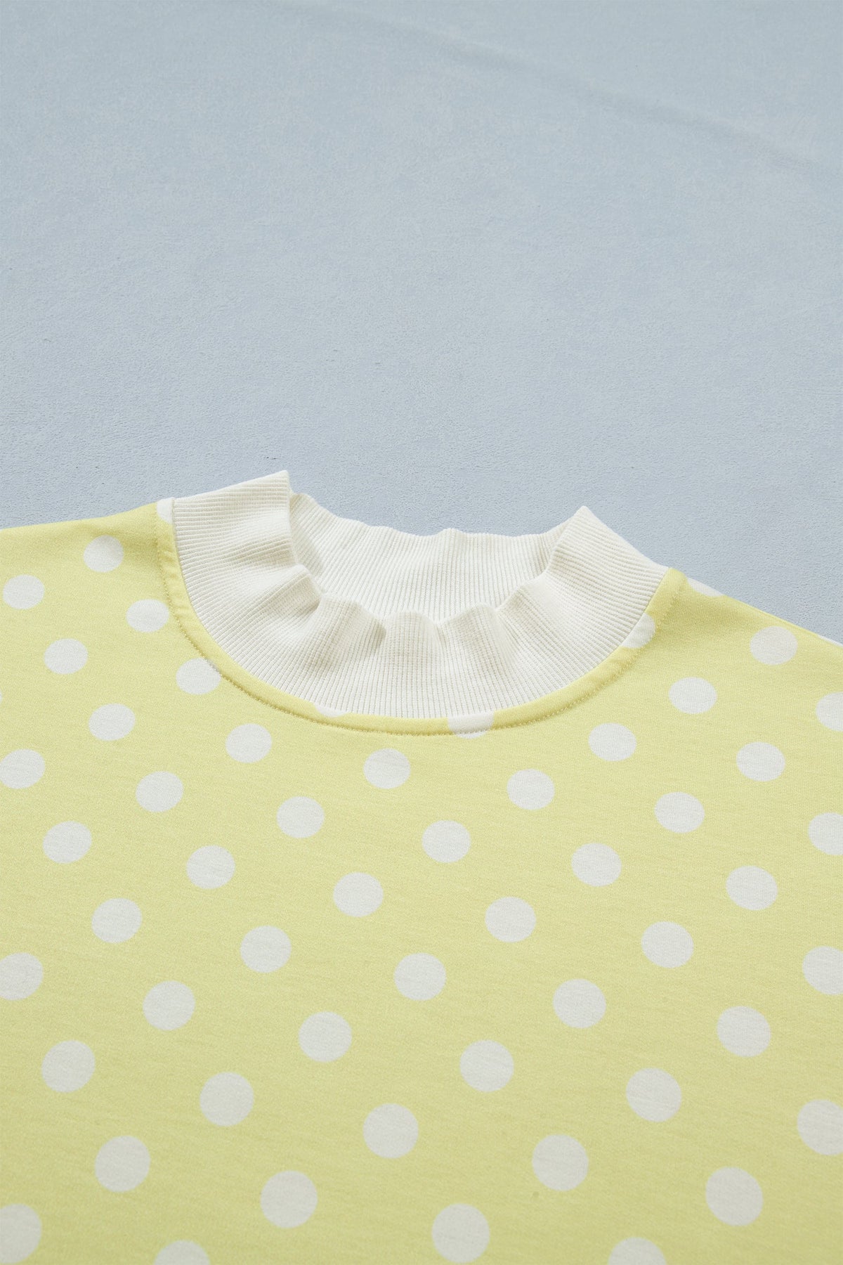 Polka Dot Colorblock Mock Neck & Shorts Set