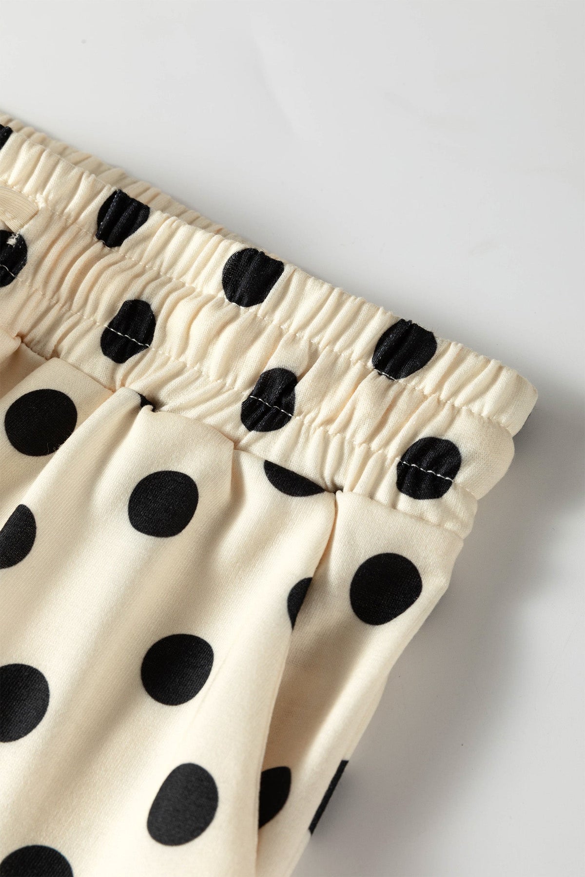 Polka Dot Oversized Top & Drawstring Shorts Set