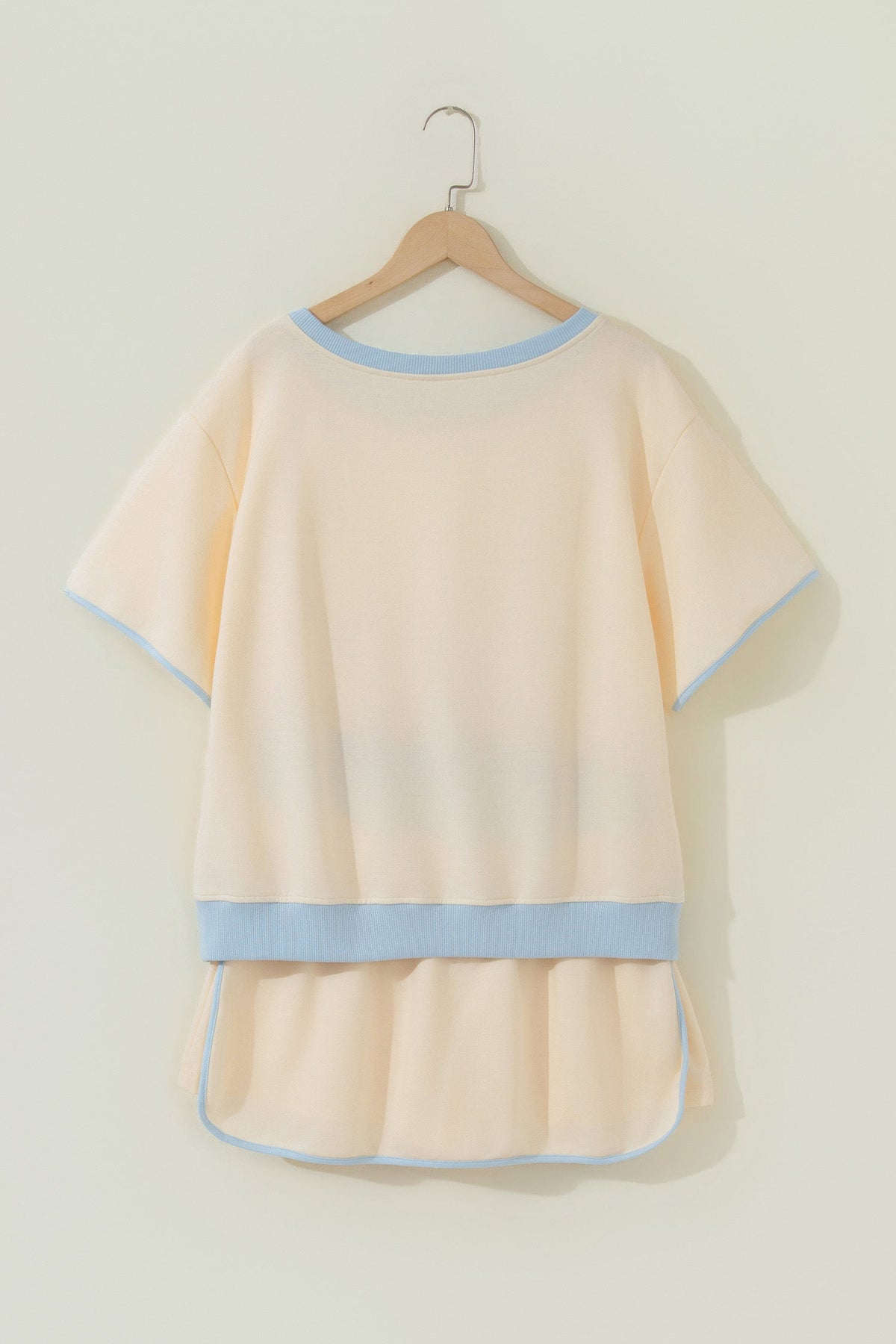Colorblock Drop Shoulder T-Shirt & Skort Set