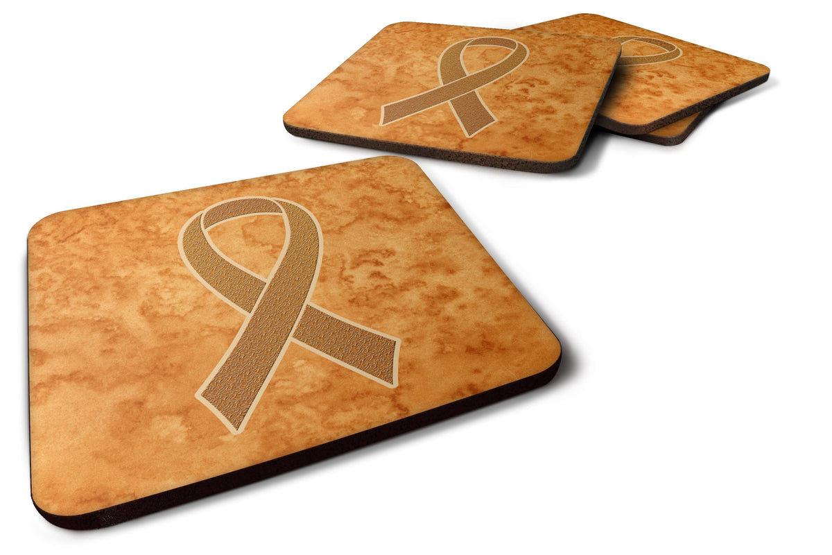 Orange Ribbon for Leukemia Awareness Foam Coasters Set of 4 Cup Coasters for Indoor Outdoor, Tabletop Protection, Anti Slip, Mouse pad Material