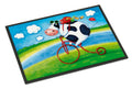 Cow riding Bicycle Doormat Indoor Outdoor 18H X 27W Front Door Mat Rugs for Entryway, Non Slip Washable
