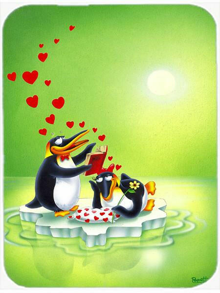 My Love Song Penguins Cutting Board Tempered Glass Kitchen Cutting Surface, Heat Resistant Chopping, Non-Slip Feet, Food Prep & Serving