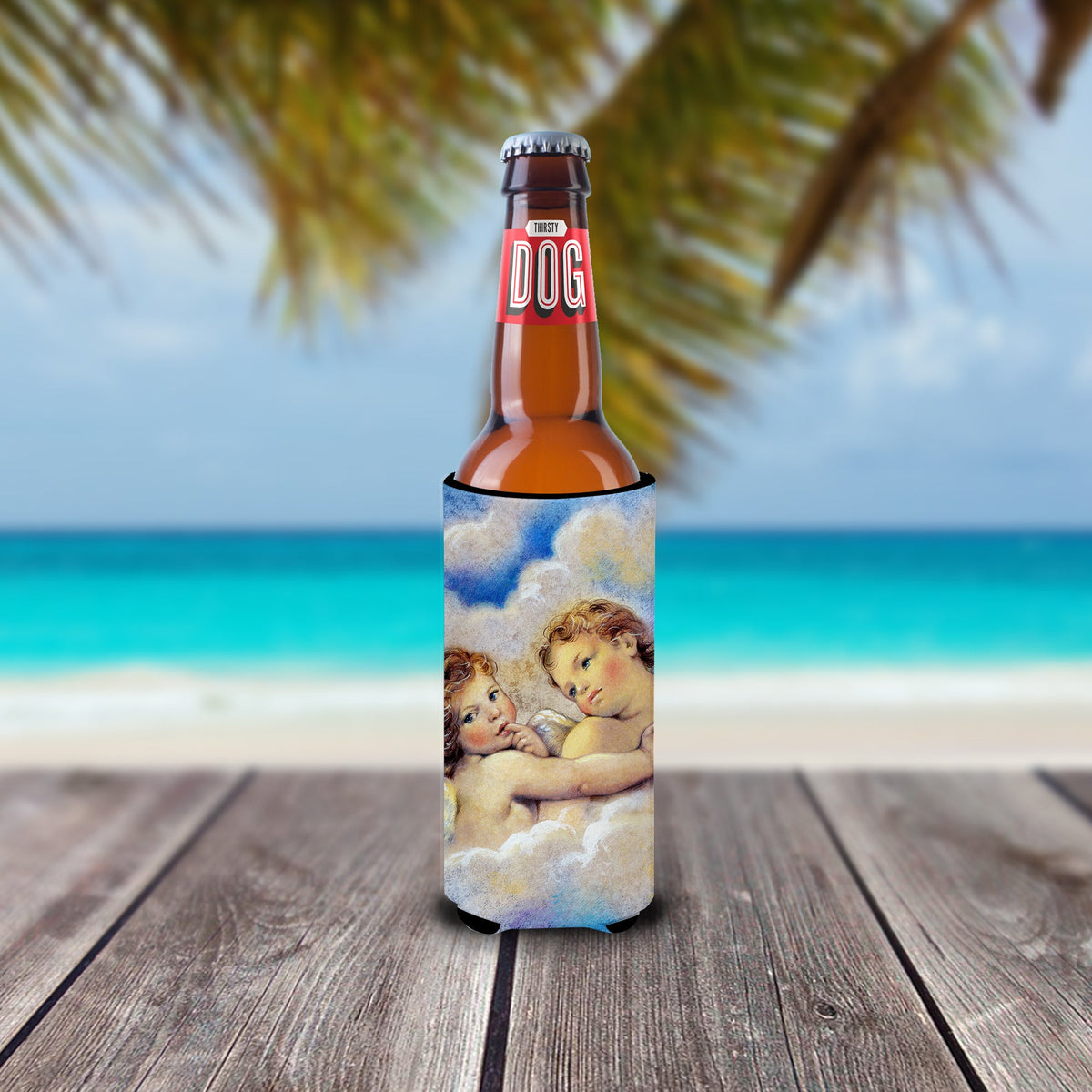 Angels Slim Can Hugger , Insulated Foam Hugger for 12 oz Slim Cans, Beer Bottles & Water Bottles, Printed in USA