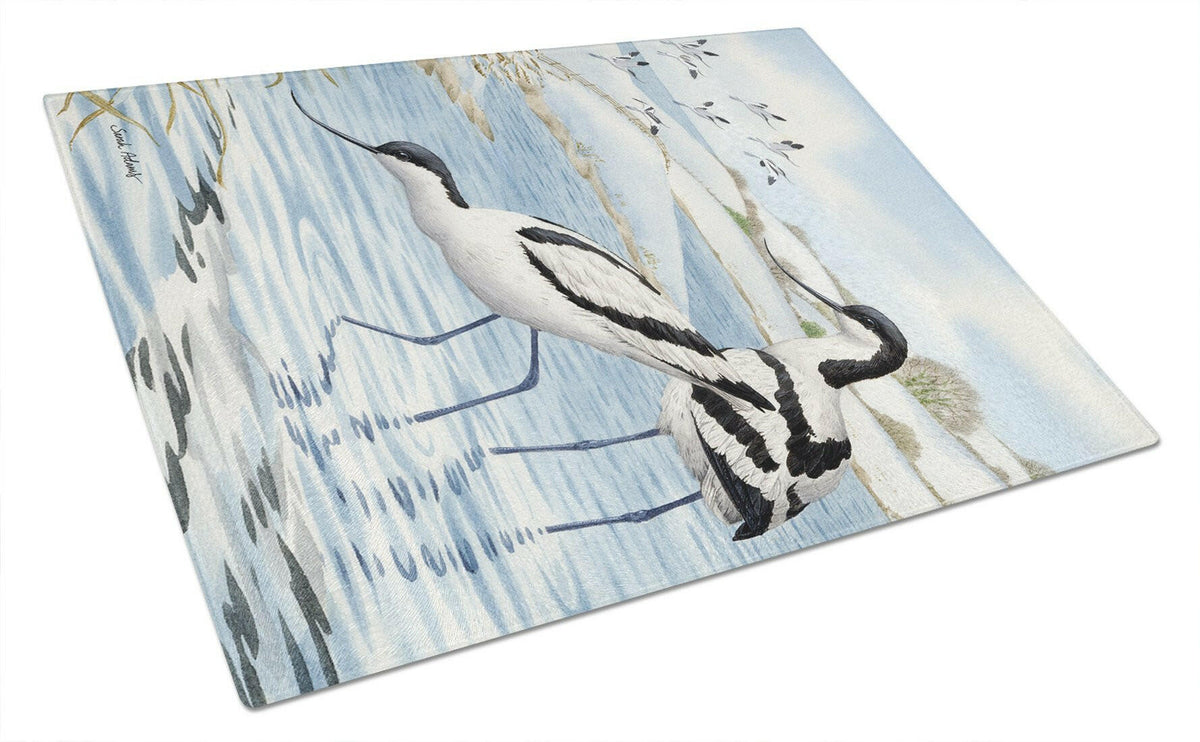 Avocets Cutting Board Tempered Glass Kitchen Cutting Surface, Heat Resistant Chopping, Non-Slip Feet, Food Prep & Serving