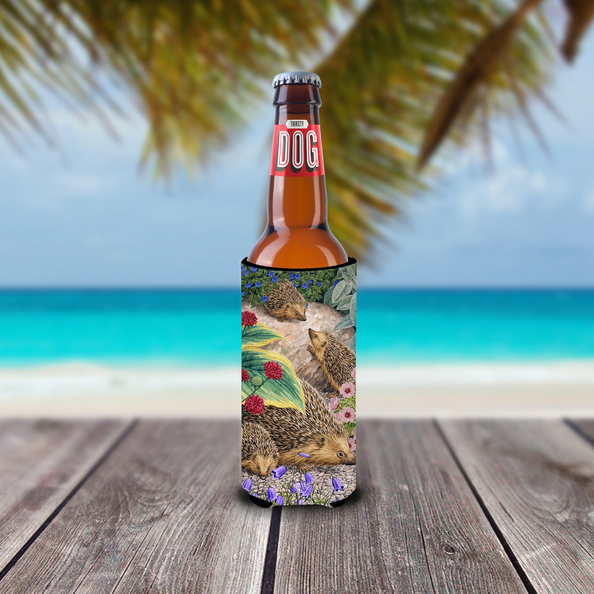 Hedgehogs Slim Can Hugger , Insulated Foam Hugger for 12 oz Slim Cans, Beer Bottles & Water Bottles, Printed in USA