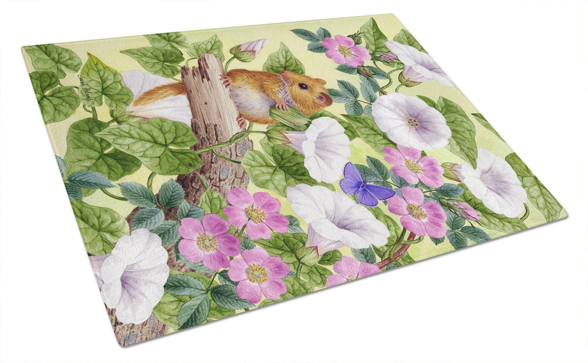 Dormouse Cutting Board Tempered Glass Kitchen Cutting Surface, Heat Resistant Chopping, Non-Slip Feet, Food Prep & Serving