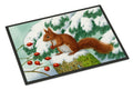 Winter Red Squirrel Doormat Indoor Outdoor 18H X 27W Front Door Mat Rugs for Entryway, Non Slip Washable