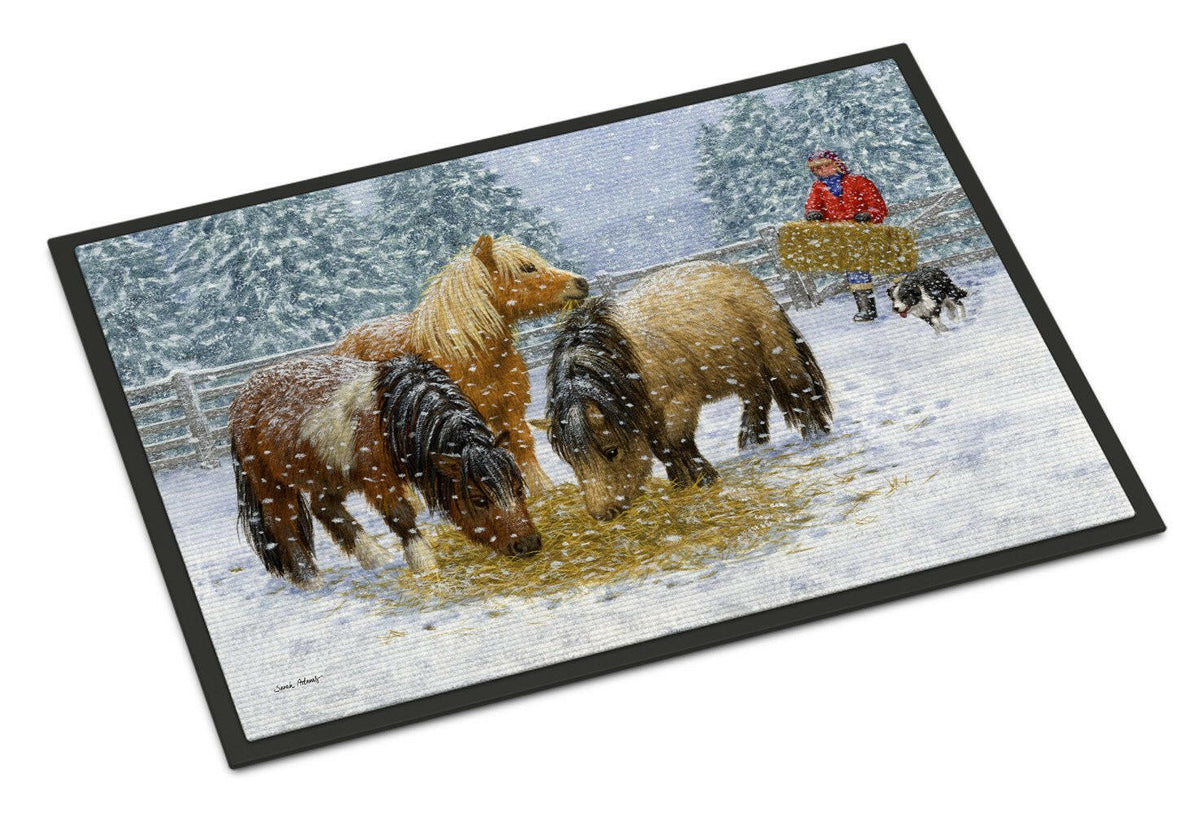 Shetland Ponies Doormat Indoor Outdoor 18H X 27W Front Door Mat Rugs for Entryway, Non Slip Washable