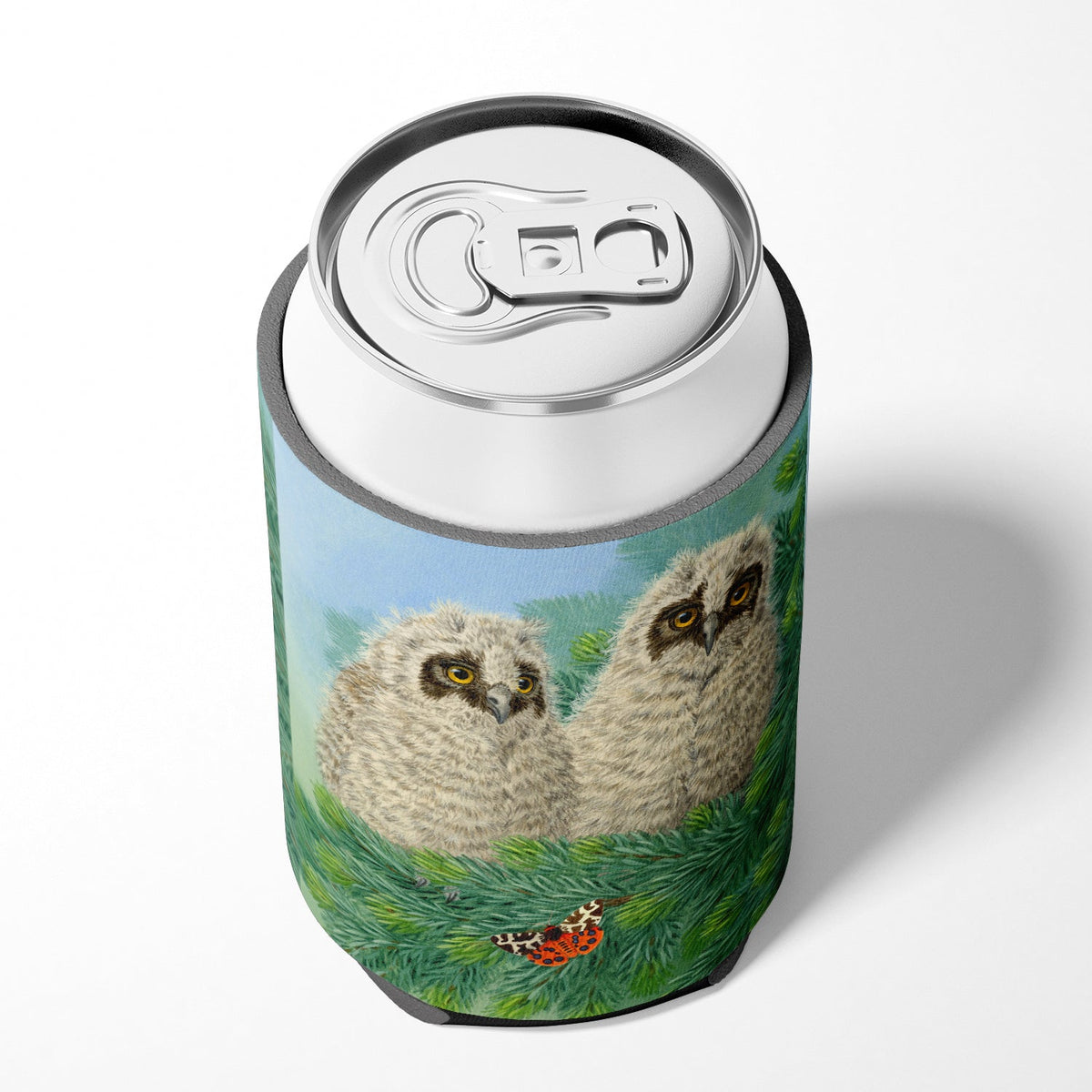 Owlets and Butterfly by Sarah Adams Can or Bottle Hugger Cooler Sleeve for Standard 12 oz Cans, Insulated Foam Beer & Soda Can Hugger Reusable