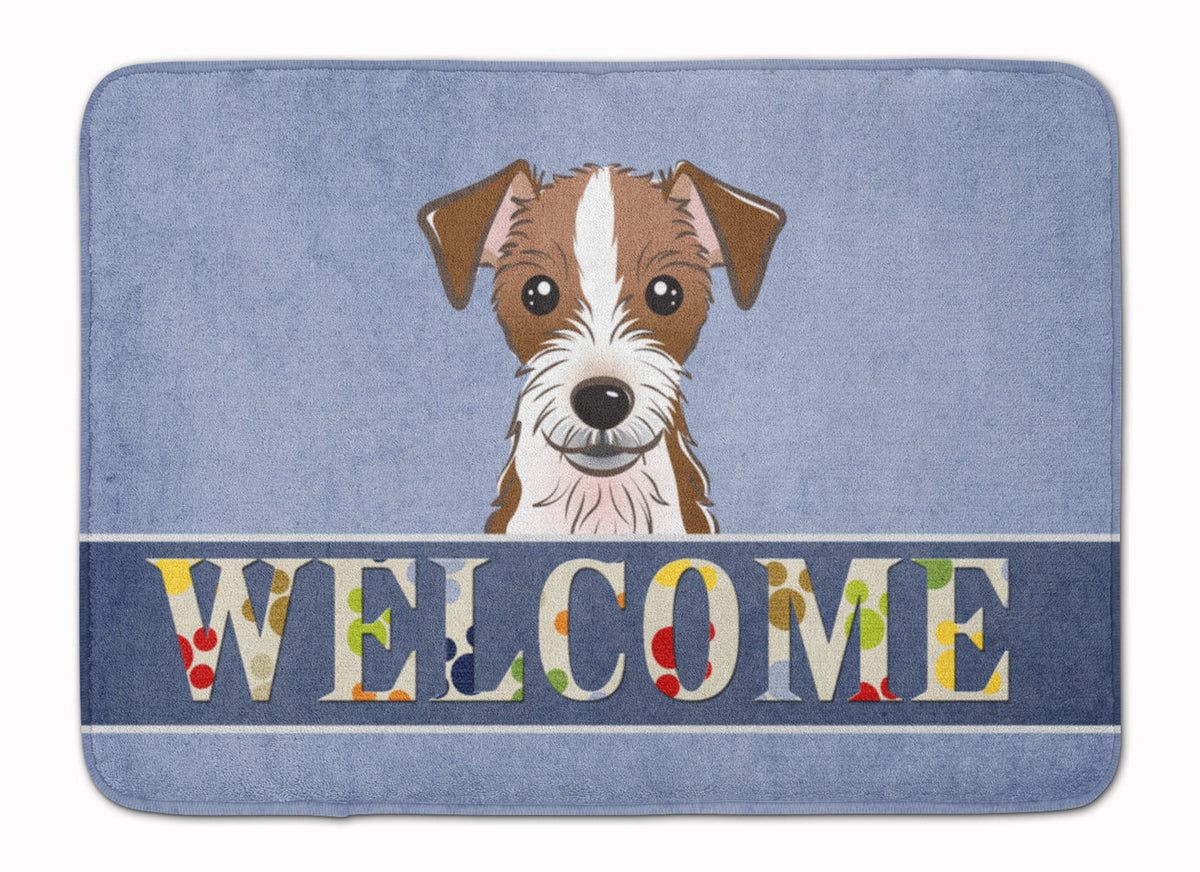 Jack Russell Terrier Welcome Memory Foam Kitchen Mat Machine Washable Anti-Fatigue Cushion Comfort Bath or Kitchen Rug