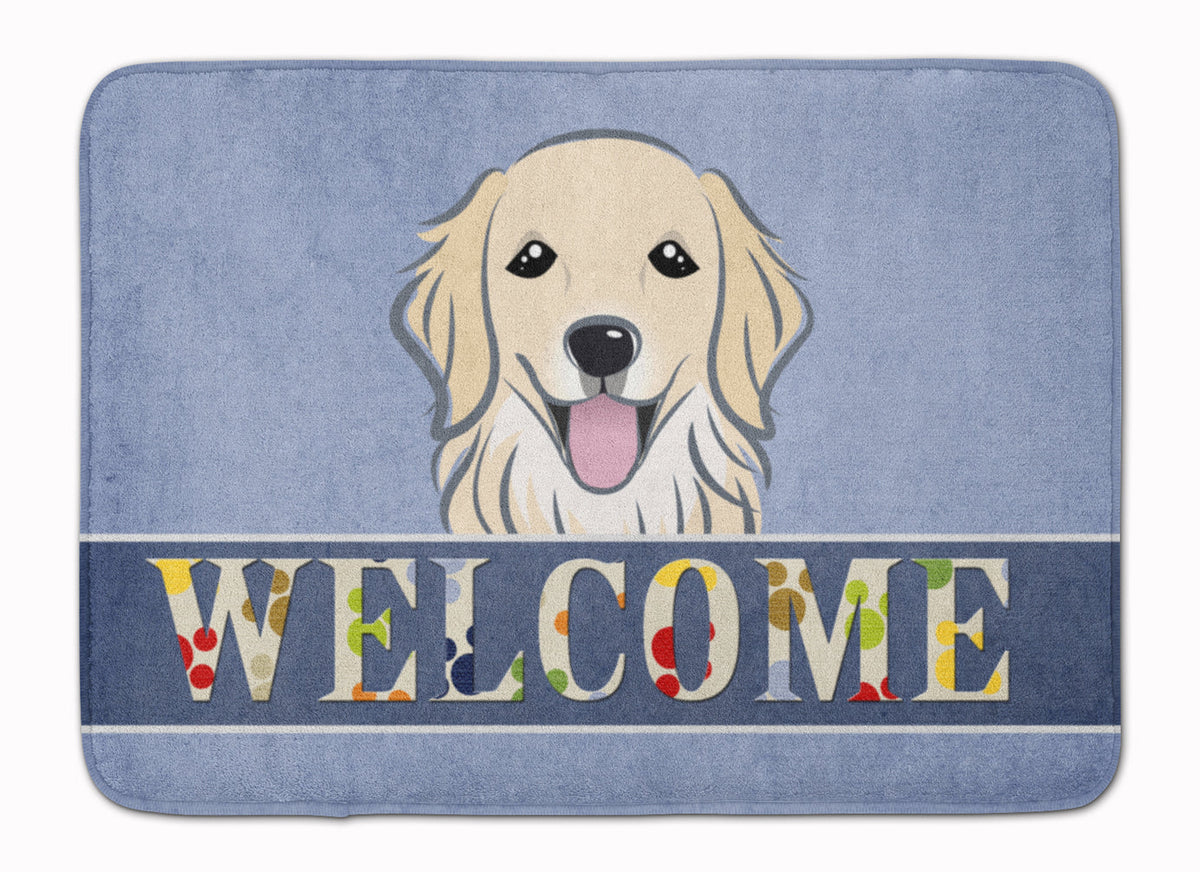 Golden Retriever Welcome Memory Foam Kitchen Mat Machine Washable Anti-Fatigue Cushion Comfort Bath or Kitchen Rug