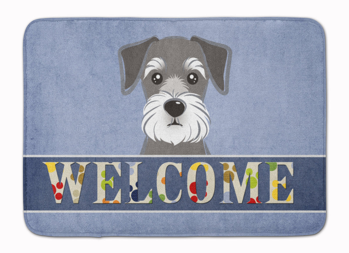 Schnauzer Welcome Memory Foam Kitchen Mat Machine Washable Anti-Fatigue Cushion Comfort Bath or Kitchen Rug