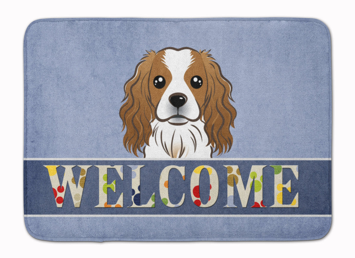 Cavalier Spaniel Welcome Memory Foam Kitchen Mat Machine Washable Anti-Fatigue Cushion Comfort Bath or Kitchen Rug