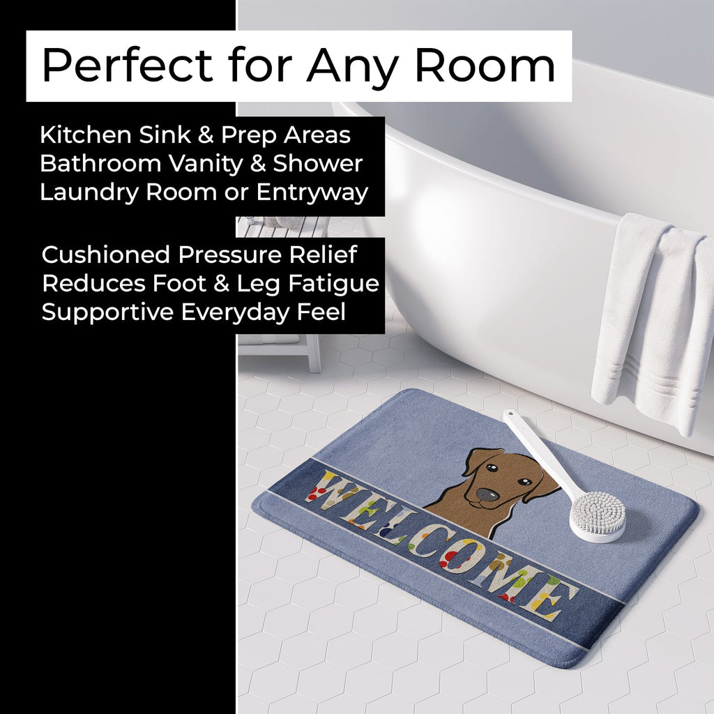 Chocolate Labrador Welcome Memory Foam Kitchen Mat Machine Washable Anti-Fatigue Cushion Comfort Bath or Kitchen Rug
