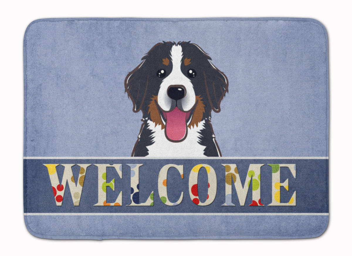 Bernese Mountain Dog Welcome Memory Foam Kitchen Mat Machine Washable Anti-Fatigue Cushion Comfort Bath or Kitchen Rug