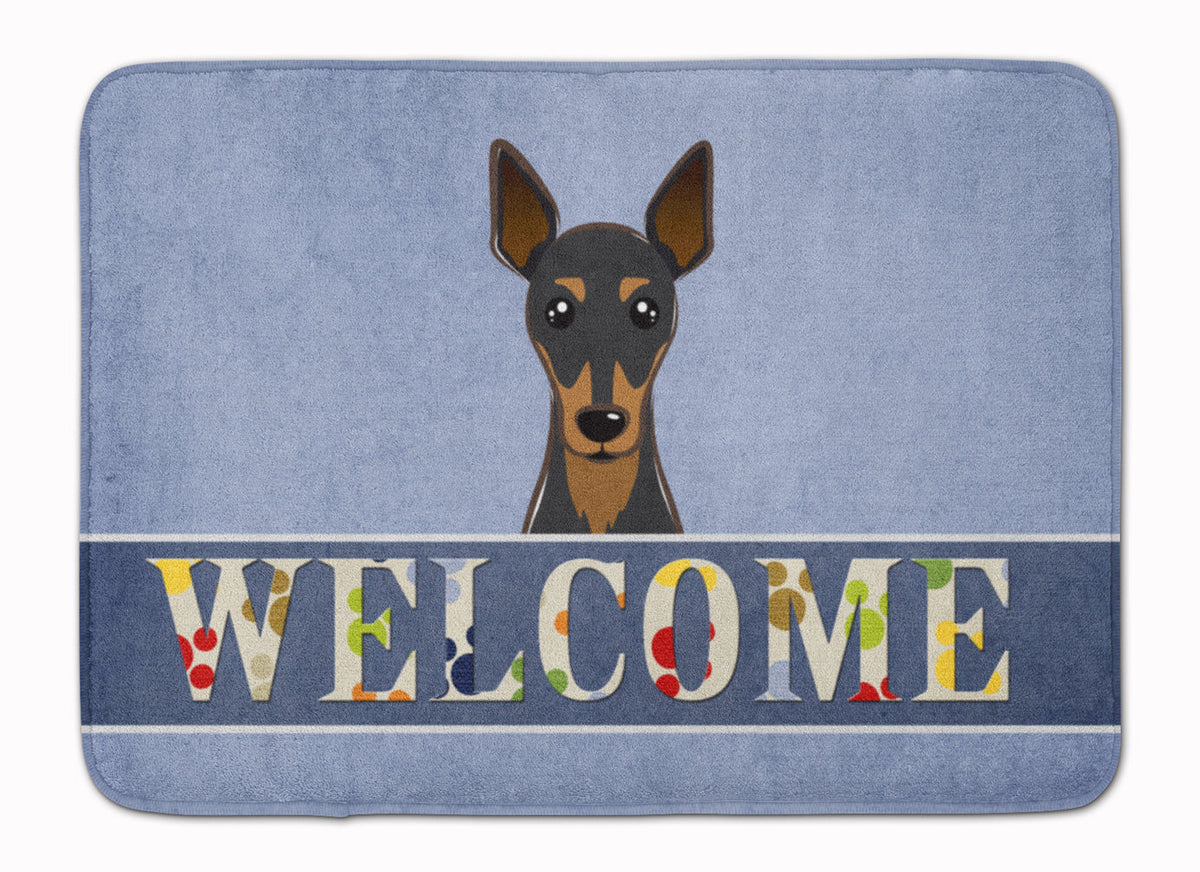 Min Pin Welcome Memory Foam Kitchen Mat Machine Washable Anti-Fatigue Cushion Comfort Bath or Kitchen Rug
