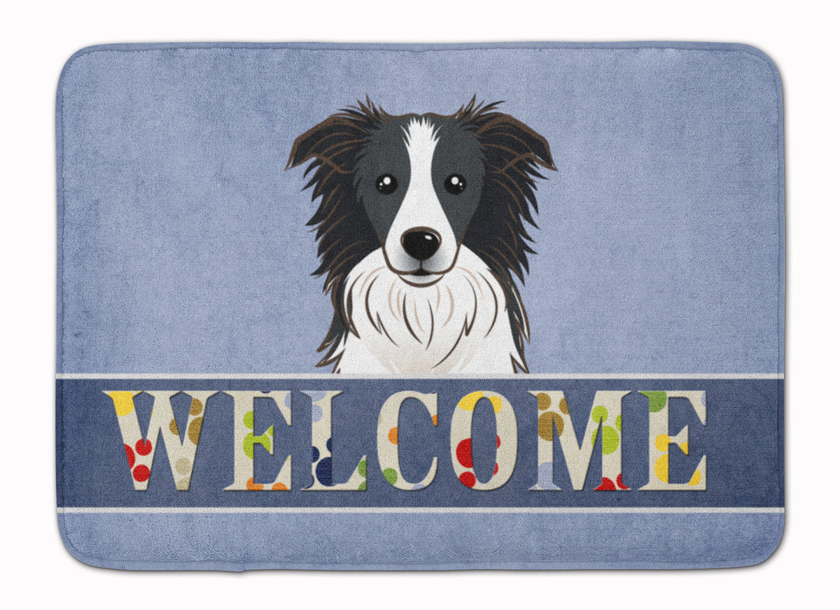 Border Collie Welcome Memory Foam Kitchen Mat Machine Washable Anti-Fatigue Cushion Comfort Bath or Kitchen Rug