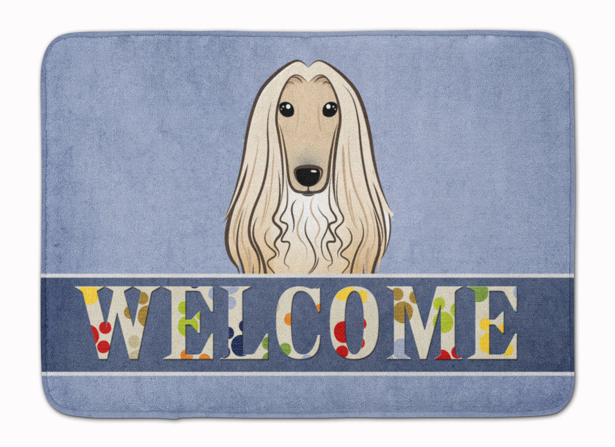 Afghan Hound Welcome Memory Foam Kitchen Mat Machine Washable Anti-Fatigue Cushion Comfort Bath or Kitchen Rug