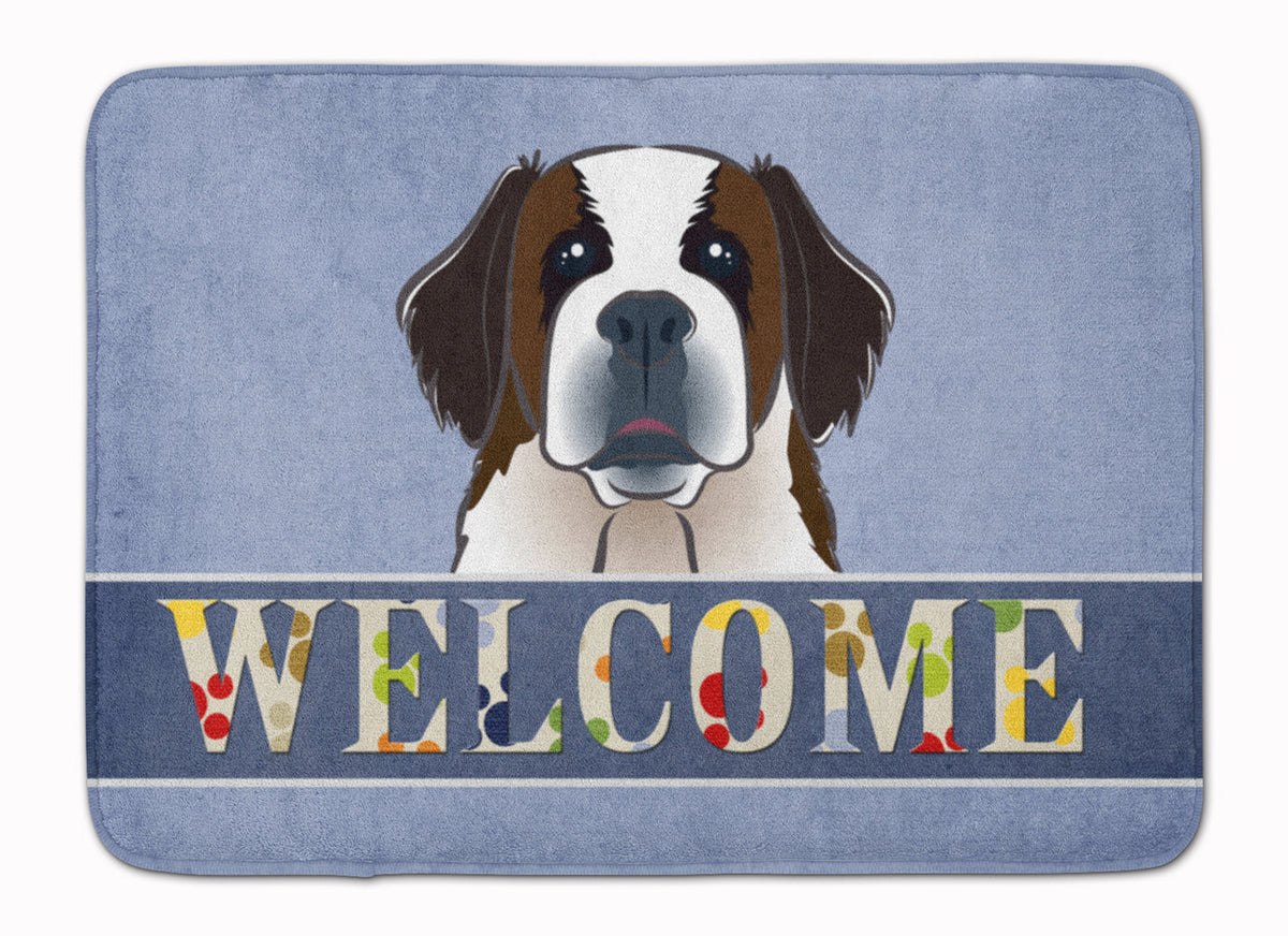 Saint Bernard Welcome Memory Foam Kitchen Mat Machine Washable Anti-Fatigue Cushion Comfort Bath or Kitchen Rug