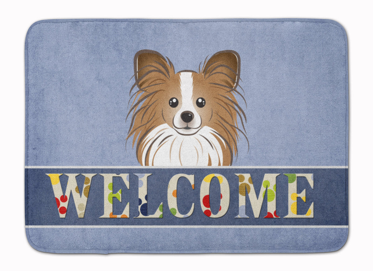 Papillon Welcome Memory Foam Kitchen Mat Machine Washable Anti-Fatigue Cushion Comfort Bath or Kitchen Rug
