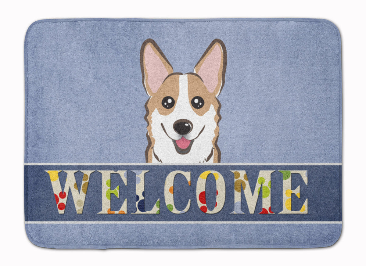 Sable Corgi Welcome Memory Foam Kitchen Mat Machine Washable Anti-Fatigue Cushion Comfort Bath or Kitchen Rug