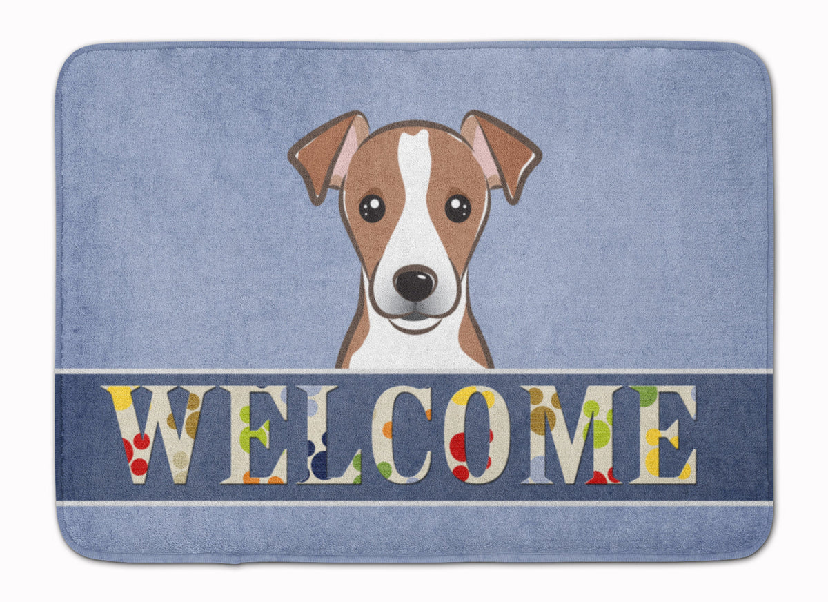 Jack Russell Terrier Welcome Memory Foam Kitchen Mat Machine Washable Anti-Fatigue Cushion Comfort Bath or Kitchen Rug
