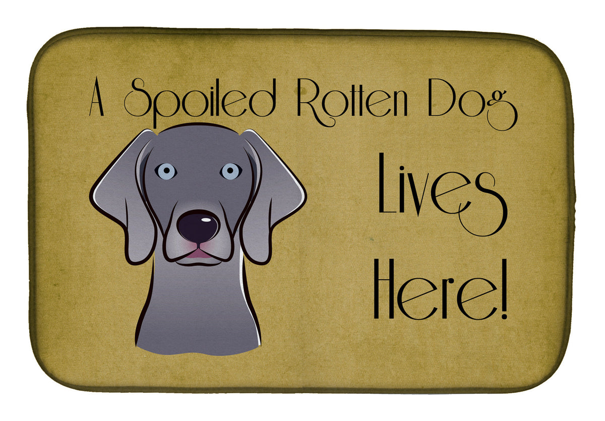 Weimaraner Spoiled Dog Lives Here Dish Drying Mat Absorbent Dish Drying Mat Pad for Kitchen Counter Dish Drainer Mat for Countertop, 14 x 21", Multicolor