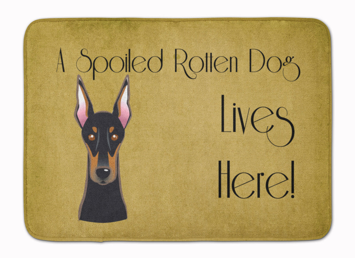 Doberman Spoiled Dog Lives Here Memory Foam Kitchen Mat Machine Washable Anti-Fatigue Cushion Comfort Bath or Kitchen Rug