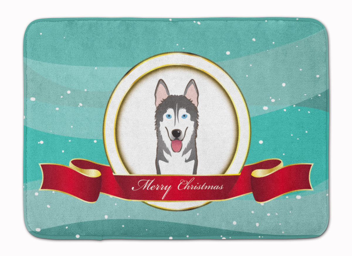 Alaskan Malamute Merry Christmas Memory Foam Kitchen Mat Machine Washable Anti-Fatigue Cushion Comfort Bath or Kitchen Rug
