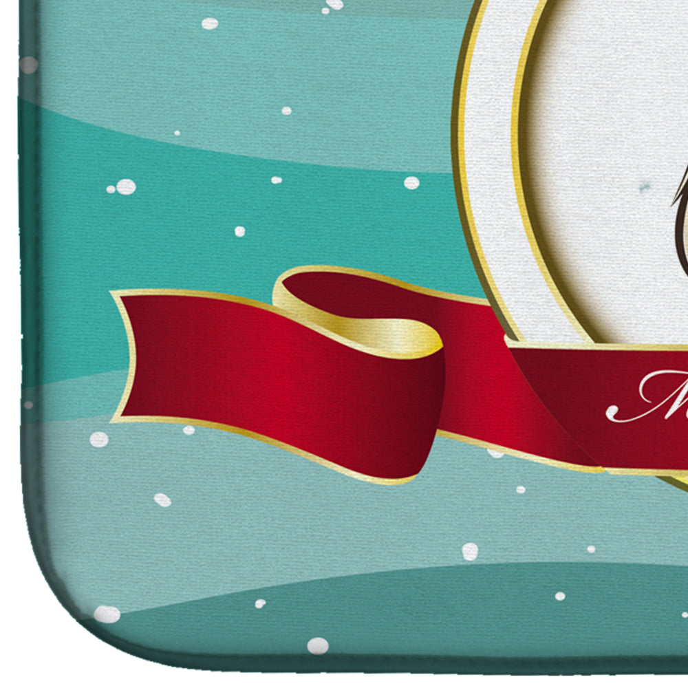 Afghan Hound Merry Christmas Dish Drying Mat Absorbent Dish Drying Mat Pad for Kitchen Counter Dish Drainer Mat for Countertop, 14 x 21", Multicolor
