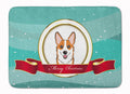 Red Corgi Merry Christmas Memory Foam Kitchen Mat Machine Washable Anti-Fatigue Cushion Comfort Bath or Kitchen Rug