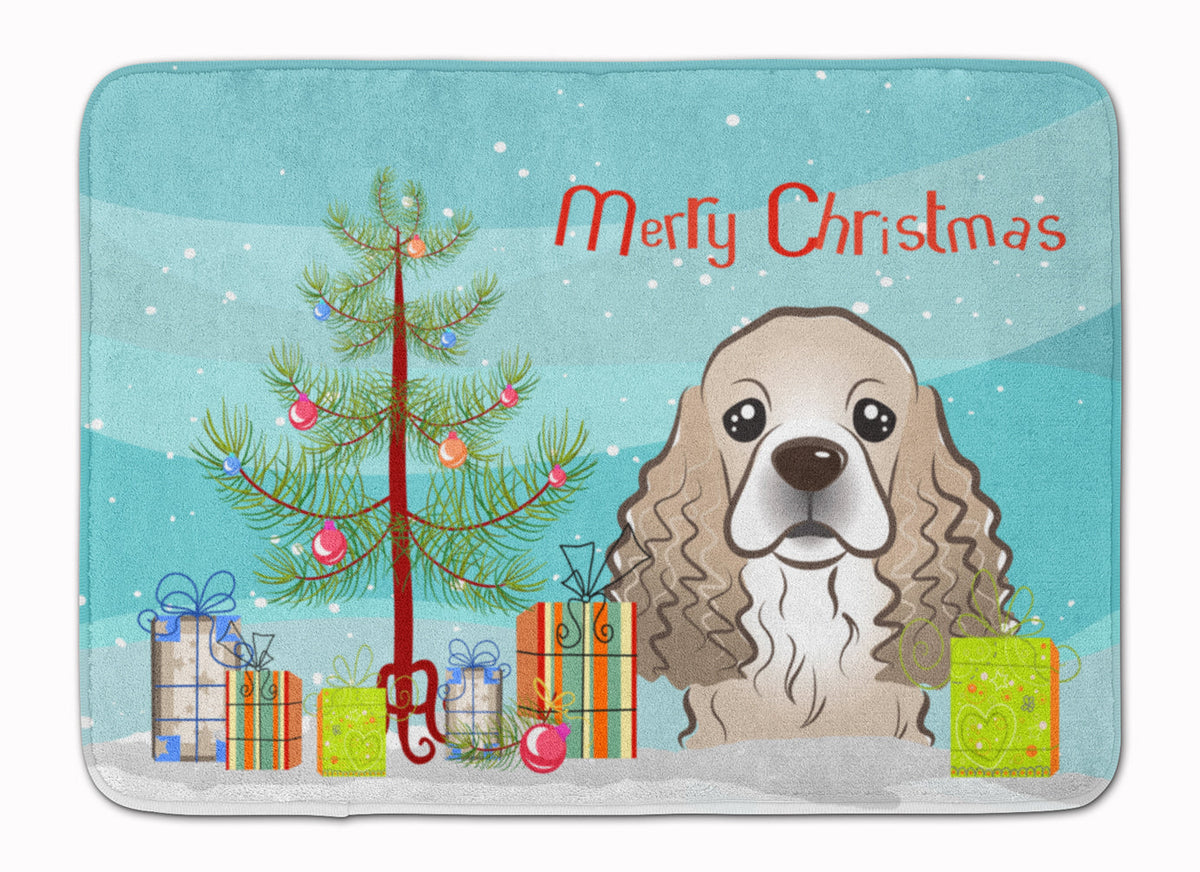 Christmas Tree and Cocker Spaniel Memory Foam Kitchen Mat Machine Washable Anti-Fatigue Cushion Comfort Bath or Kitchen Rug