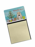 Christmas Tree and Afghan Hound Watercolor Sticky Note Holder Refillable Dispenser Desk Accessory 3x3 Pad Gift