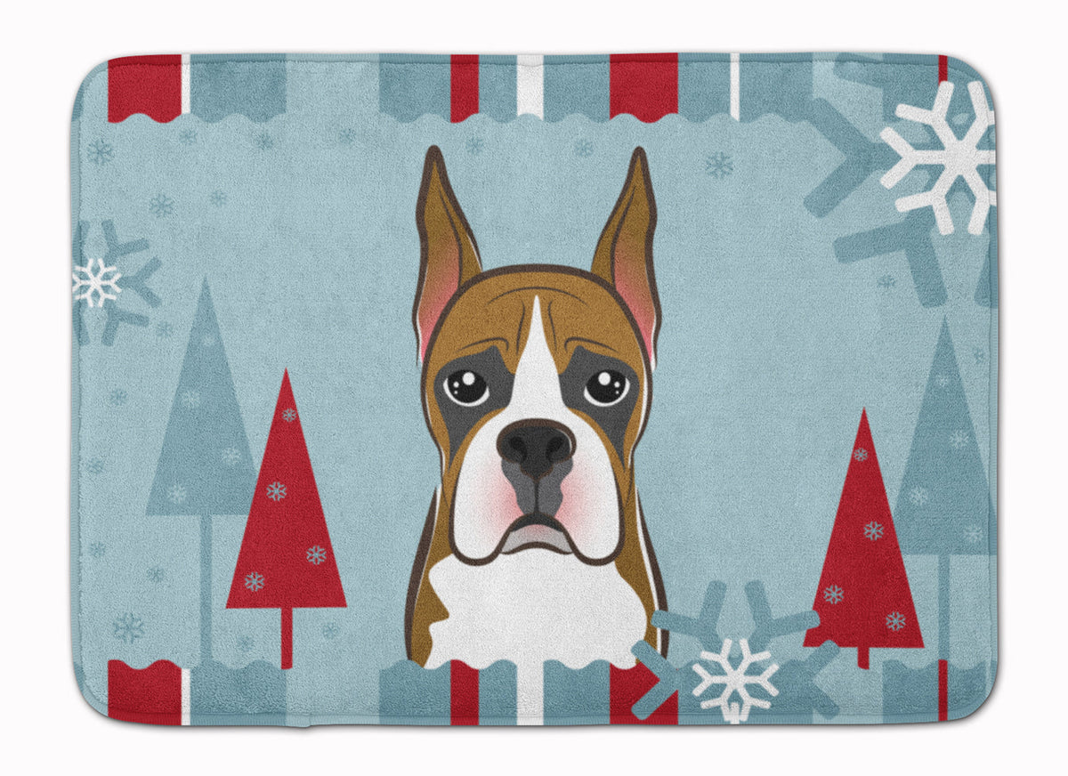 Winter Holiday Boxer Memory Foam Kitchen Mat Machine Washable Anti-Fatigue Cushion Comfort Bath or Kitchen Rug