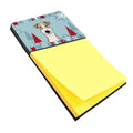 Winter Holiday Wire Haired Fox Terrier Watercolor Sticky Note Holder Refillable Dispenser Desk Accessory 3x3 Pad Gift