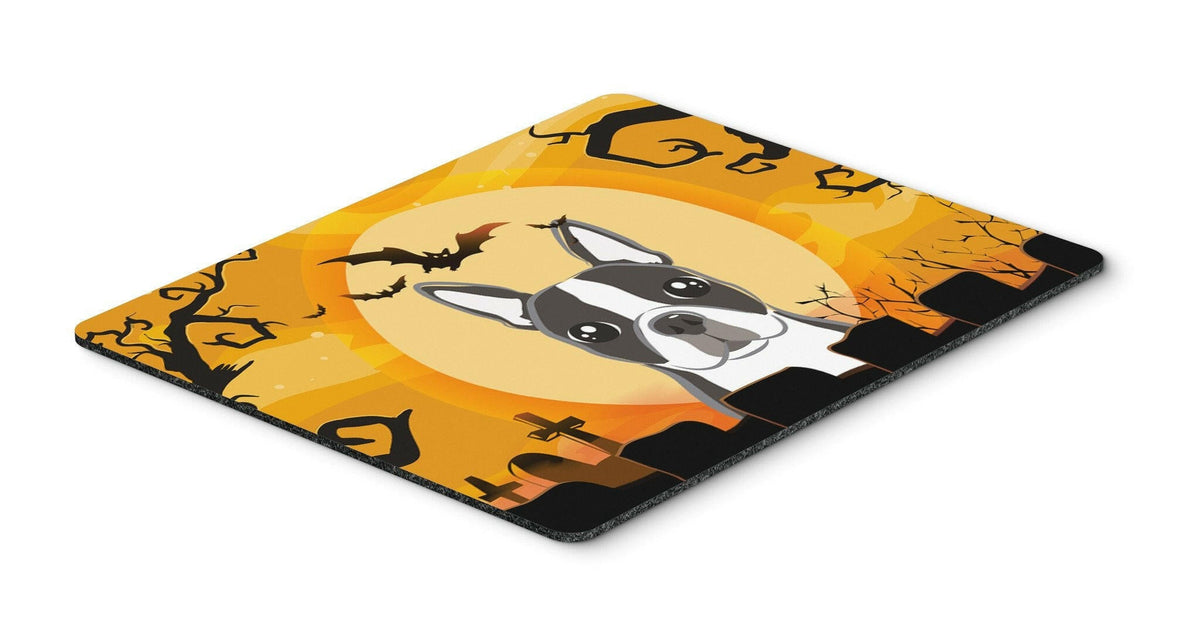 Halloween Boston Terrier Mouse Pad, Heat Resistant Trivet Hot Pad , Non Slip Rubber Desk Mat, Kitchen Counter Protector, Home Office Decor Gift