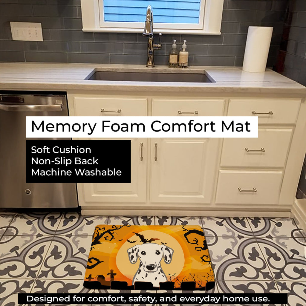 Halloween Dalmatian Memory Foam Kitchen Mat Machine Washable Anti-Fatigue Cushion Comfort Bath or Kitchen Rug