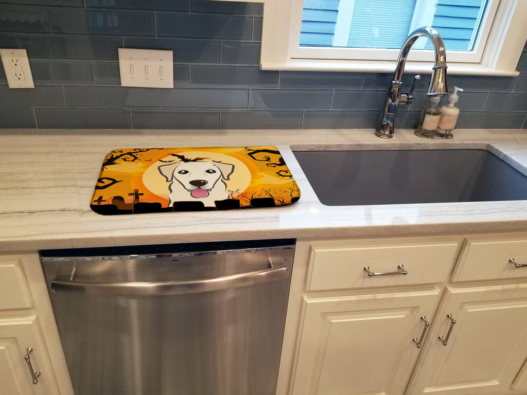 Halloween Golden Retriever Dish Drying Mat Absorbent Dish Drying Mat Pad for Kitchen Counter Dish Drainer Mat for Countertop, 14 x 21", Multicolor