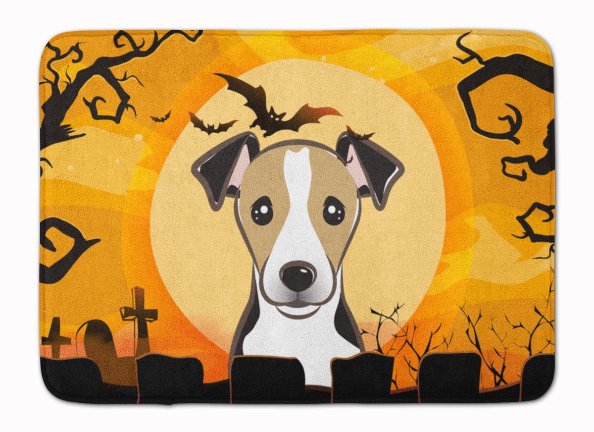 Halloween Jack Russell Terrier Memory Foam Kitchen Mat Machine Washable Anti-Fatigue Cushion Comfort Bath or Kitchen Rug