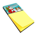 Snowman with Papillon Watercolor Sticky Note Holder Refillable Dispenser Desk Accessory 3x3 Pad Gift