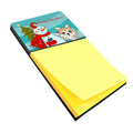 Snowman with Chihuahua Watercolor Sticky Note Holder Refillable Dispenser Desk Accessory 3x3 Pad Gift